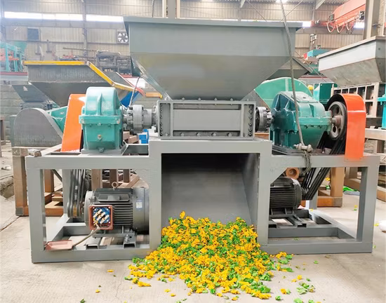 Pneu en morceaux Aluminium Cuivre Bois Papier Caoutchouc Plastique dur Recyclage Déchiquetage Machine de concassage Déchiqueteuse