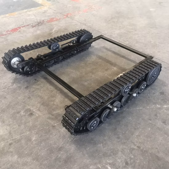 Petit train de roulement à chenilles en caoutchouc pour robot, utilisant une chenille en caoutchouc de 100 mm de largeur
